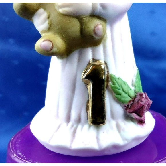 Vintage Enesco Giftware Brunette Kid 1 Birthday Girl Growing Up Girls 1982 - Picture 4 of 9